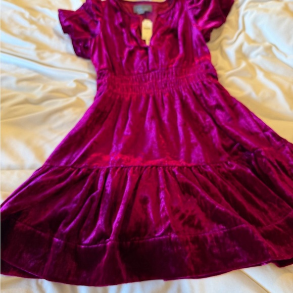 NWT Anthropologie Somerset Velvet Mini Dress in Deep Wine Women’s Small - Picture 4 of 7
